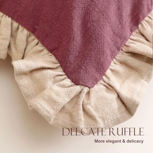 patdrea Vintage Red Linen Throw Pillow Covers - Image 6