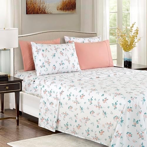 Elegant Comfort 6-Piece Sheet Set Deep Pocket Floral, Twin XL, Celia Pink by ELEGANTCOMFORT