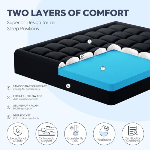 ELEMUSE 3 Inch Twin Dual Layer Memory Foam Mattress Topper - Image 2