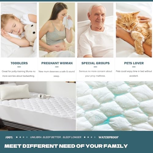 UNILIBRA Twin XL Mattress Protector Waterproof, Deep Pocket Mattress Pad Cover - Image 4