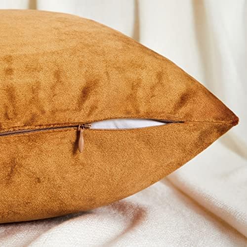 GIGIZAZA Decorative Throw Pillow Covers 16 x 16, Cinnamon Orange Soft Pillow - Image 4