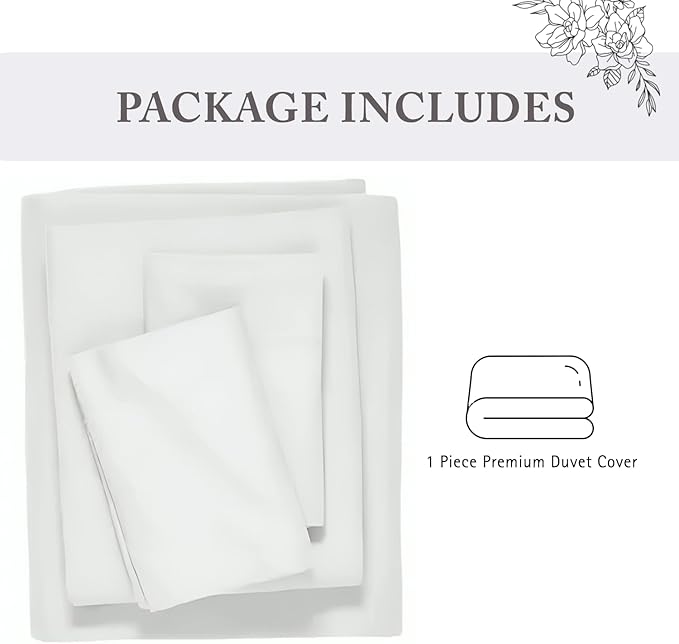 1000 Thread Count Oversized King Duvet Cover 100% Egyptian Cotton True Luxury Hotel Quality Quilt Cover - Ultra Soft Breathable 1 Pieces Comforter Cover with Zipper Closure (White)