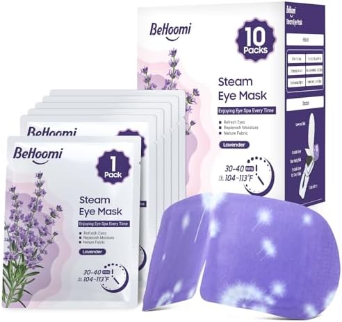BeHoomi Steam Eye Mask, Self Heating Disposable SPA Warm Compress by BeHoomi