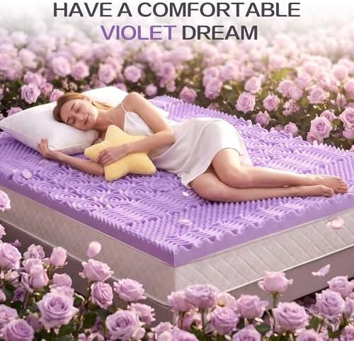SINWEEK 2 Inch 7-Zone Memory Foam Mattress Topper King Size, Soft Mattress Pad - Image 6