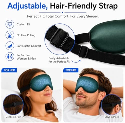 Cooling Sleep Mask with Mulberry Silk Surface & Removable Gel Pack - Image 4