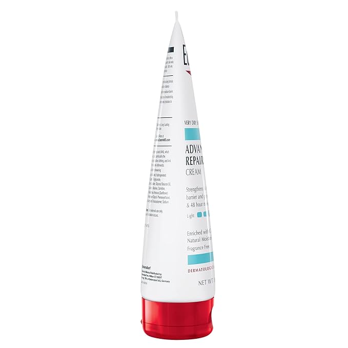 Eucerin Advanced Repair Body Cream for Very Dry Skin, Fragrance Free Daily Body Moisturizer, 8 Oz Tube