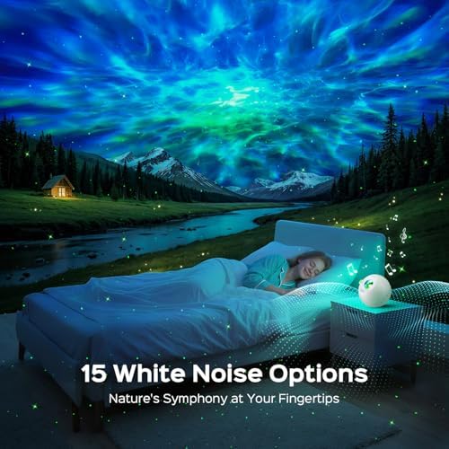 One Fire Galaxy Projector,15 Colors,Gifts for Girls&Women&Boys,White Noise - Image 3
