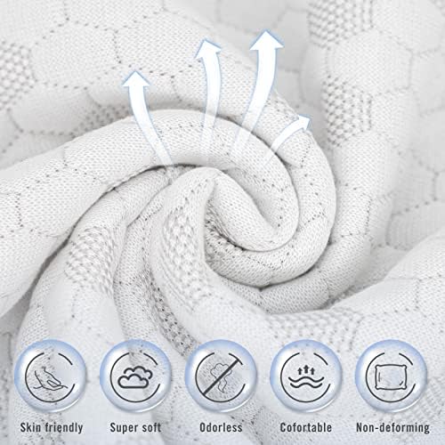 HIMOON Shredded Memory Foam Pillows, Medium Firm Queen Size Pillows 2 Pack - Image 3