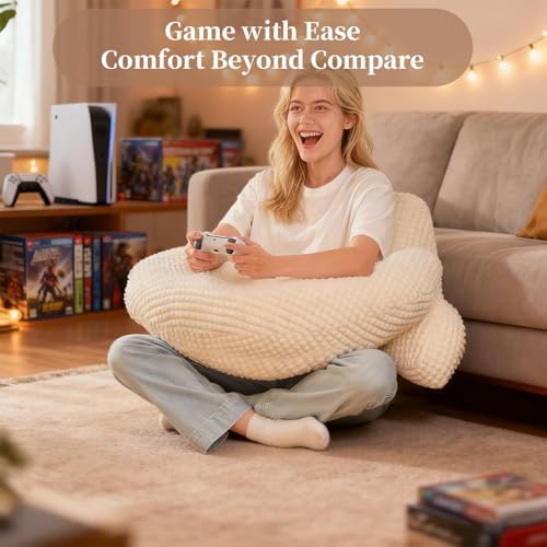 19" Reading Pillow for Bed, U Shaped Arm & Elbow Support - Image 2