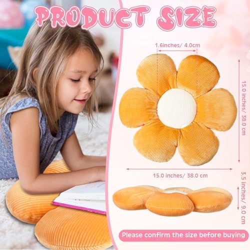 Reginary 4 Pcs Flower Floor Pillow Cushion Kids - Image 2