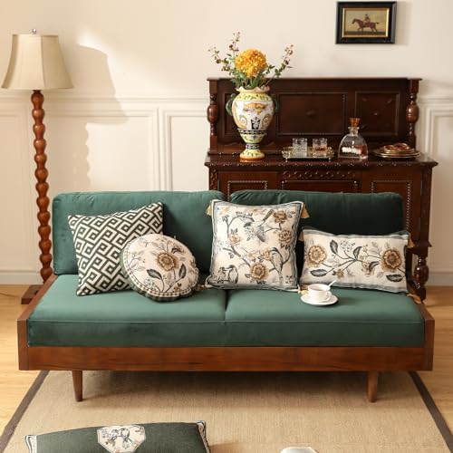 ISAENNE Vintage Linen Rectangle Throw Pillow Cover - Image 3