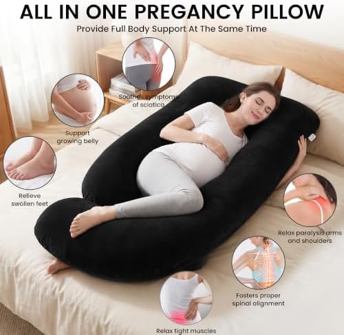 Jcickt Pregnancy Pillow for Sleeping, 59 inch Maternity Pillow - Image 3