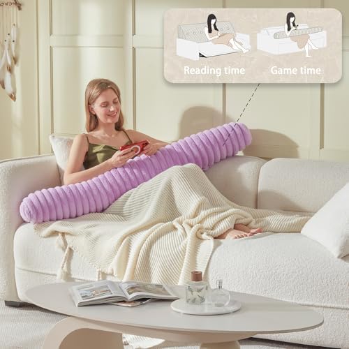 Headboard Pillow + A Long Neck Roll Pillow Body Pillow，Faux Fur Headboard Wedge - Image 5