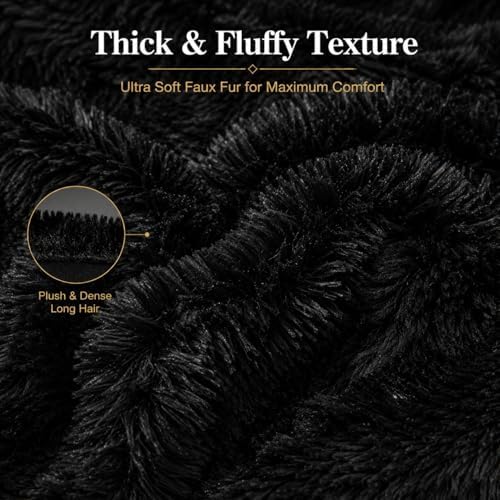 REAFORT Long Hair Faux Fur Euro Sham Cover 26"x26", Hidden Zipper - Image 5