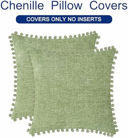 CaliTime Decorative Couch Throw Pillow Covers 20 X 20 Inches Sage - Image 6