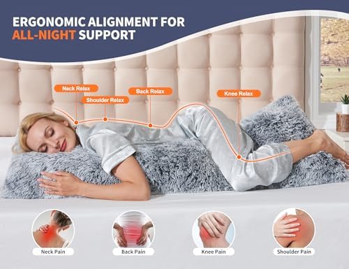 WSOFRLAC Fluffy Full Body Pillow, Long Pillow - Image 2