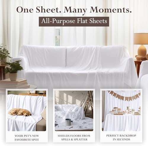 Twin XL Size Flat Sheet Only Pack of 6, Ultra Soft Hotel Sheets - Image 5