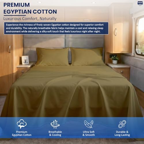 Cottingon 4 Piece King Sheets Fits 16" Deep, Egyptian Cotton - Image 2