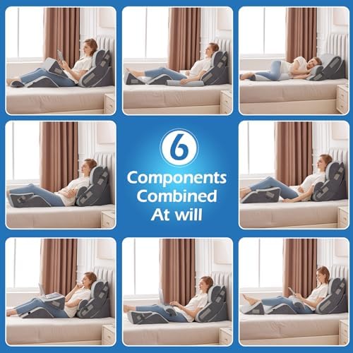 Ahpmeoa 6PCS Wedge Pillow Set for After Surgery, Sit Up Pillow - Image 3