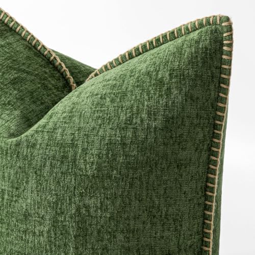 MIULEE Decorative Euro Sham Pillow Covers 26x26 Inch Forest Green 2 Pack - Image 2