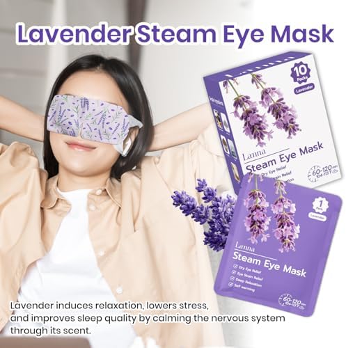 LANNA Heated Steam Eye Mask, Disposable 120 Minutes, Lavender Scent 10 Pcs - Image 3
