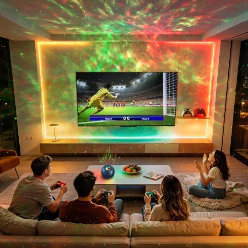 One Fire 360 Game Lights Galaxy Projector Gaming Accessories Gaming Room Decor Green Star Bluetooth Speaker+15 White Noise Man Cave Accessories Cool Gifts for Men Birthday Gift Cool Stuff for Teen Boy - Image 4