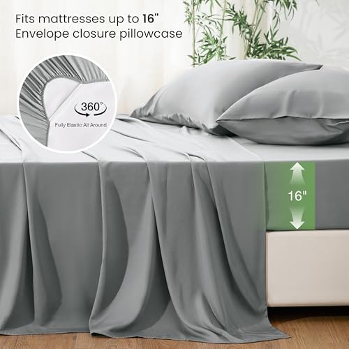 Love's cabin 4 Piece King Size Sheet Set, 100% Rayon Derived from Bamboo - Image 4