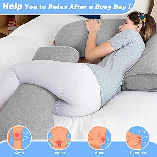 INSEN Pregnancy Pillow for Sleeping, L Shaped Body Pillow for Side Sleeping - Image 4
