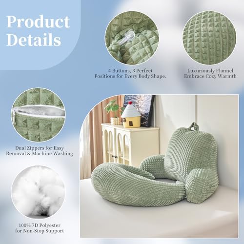17" Reading Pillow for Bed, U Shaped Arm & Elbow Support - Image 6