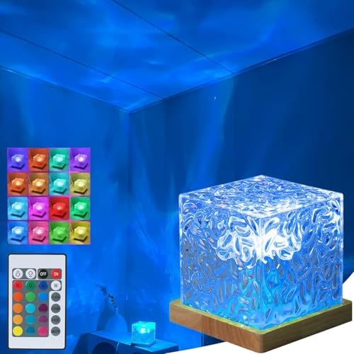 Ocean Projector Light, 16-Color Ambient Lighting Room Decor, Wood Base by KidoYean