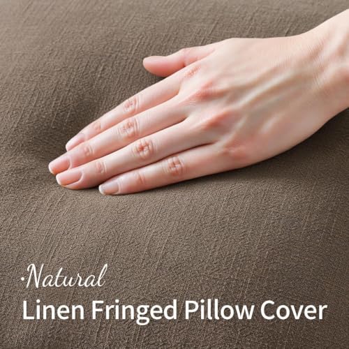 MIULEE Linen Decorative Fall Euro Throw Pillow Covers Cocoa Brown 26x26 - Image 5