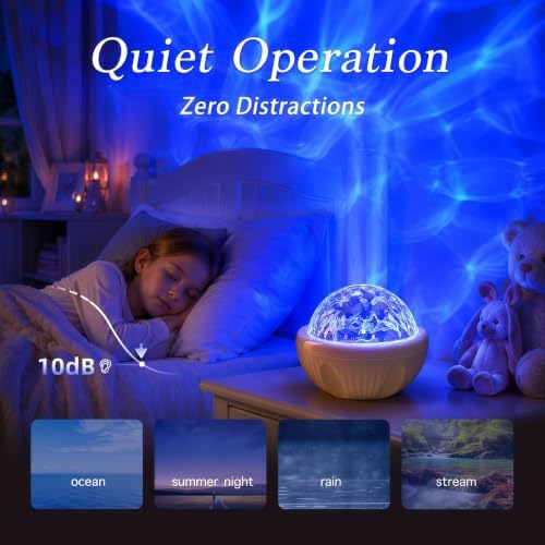 Northern Light Projector Night Light with Remote Control, Beige - Image 5