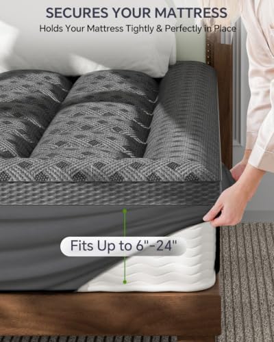 3 Inch Queen Mattress Topper Viscose Thick Pillowtop Mattress Pad - Image 6