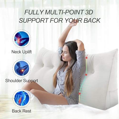 WOWMAX Headboard Pillow King Bed Wedge Pillow Headboard - Image 2