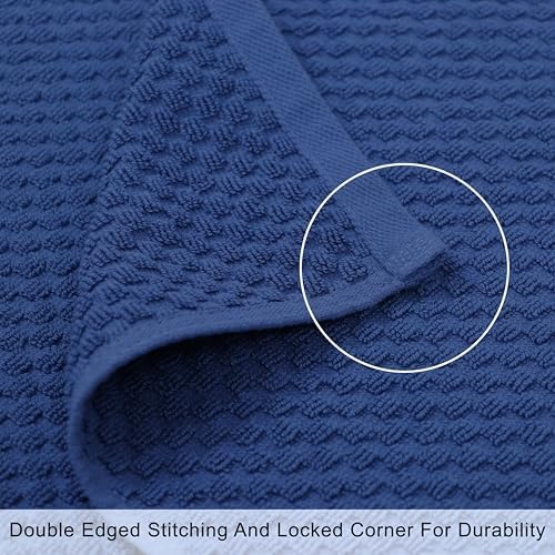 COTTON CRAFT Euro Spa Waffle Wash Cloth - Set of 12 Blue Washcloth - Image 5