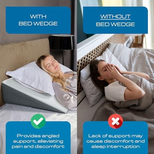 Kolbs Extra Wide Bed Wedge Pillow | Super Large, Memory Foam Top and Jacquard - Image 5