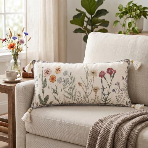ISAENNE Designer Vintage Linen Throw Pillow Cover - Image 2