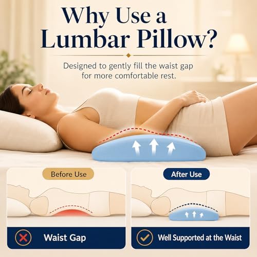 Lumbar Support Pillow for Bed Relief Back Pain: Lower Back Pillow for Sleeping - Image 2