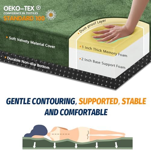 CYMULA Memory Foam Camping Mattress Pad, Sleeping Mat, Portable Roll Up Mattress - Image 2
