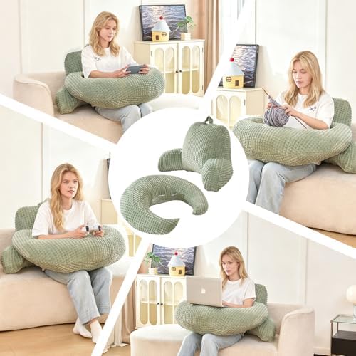 19" Reading Pillow for Bed, U Shaped Arm & Elbow Support - Image 5
