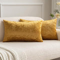 MIULEE 12x20 Inch Lumbar Velvet Throw Pillow Covers Dark Gold by MIULEE