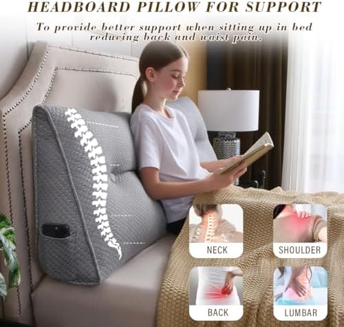 Headboard WedgePillow for Bed, Dorm ReadingPillow Support for Sitting Up - Image 6