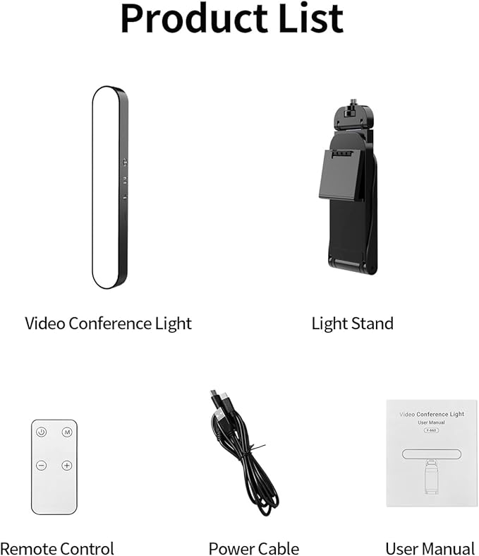 yAyusi Video Conference Light, LED Streaming Lighting for Laptop Computer Monitor, Desk Selfie Ring Light with Remote and Touch Control, PC Podcast Camera Webcam Light for Video Calls/Zoom Meetings