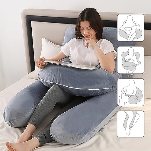 Pregnancy Pillows for Sleeping, 59 Inch U-Shaped Full Body Pillow, Maternity - Image 5