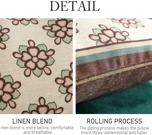 ISAENNE Vintage Linen Rectangle Throw Pillow Cover - Image 4