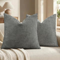 decorUhome Chenille Decorative Throw Pillow Covers 22x22 Set of 2 by decorUhome