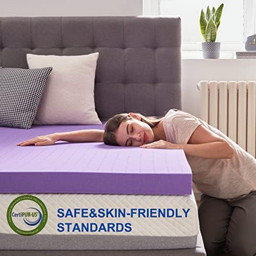 SINWEEK 2 Inch Gel Memory Foam Mattress Topper Ventilated Soft Pressure Relieve - Image 4