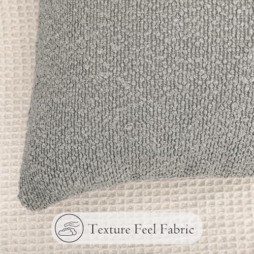 JoraLion 20x54 inch Neutral Boucle Body Pillow Cover, Light Grey Long Pillow - Image 4