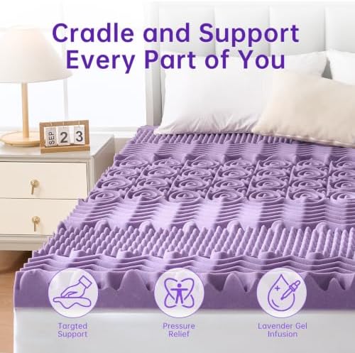 MUXHOMO 3.9 Inch 7-Zone Queen Mattress Topper, Egg Crate Memory Foam Mattress - Image 4