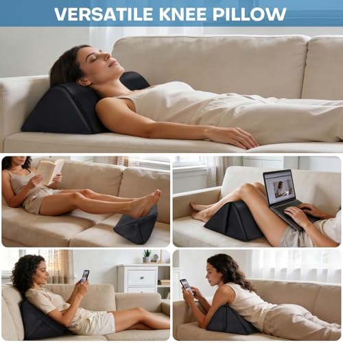 Knee Wedge Pillow for Legs, Under Knee Elevated Pillow for Sleeping on Back - Image 4